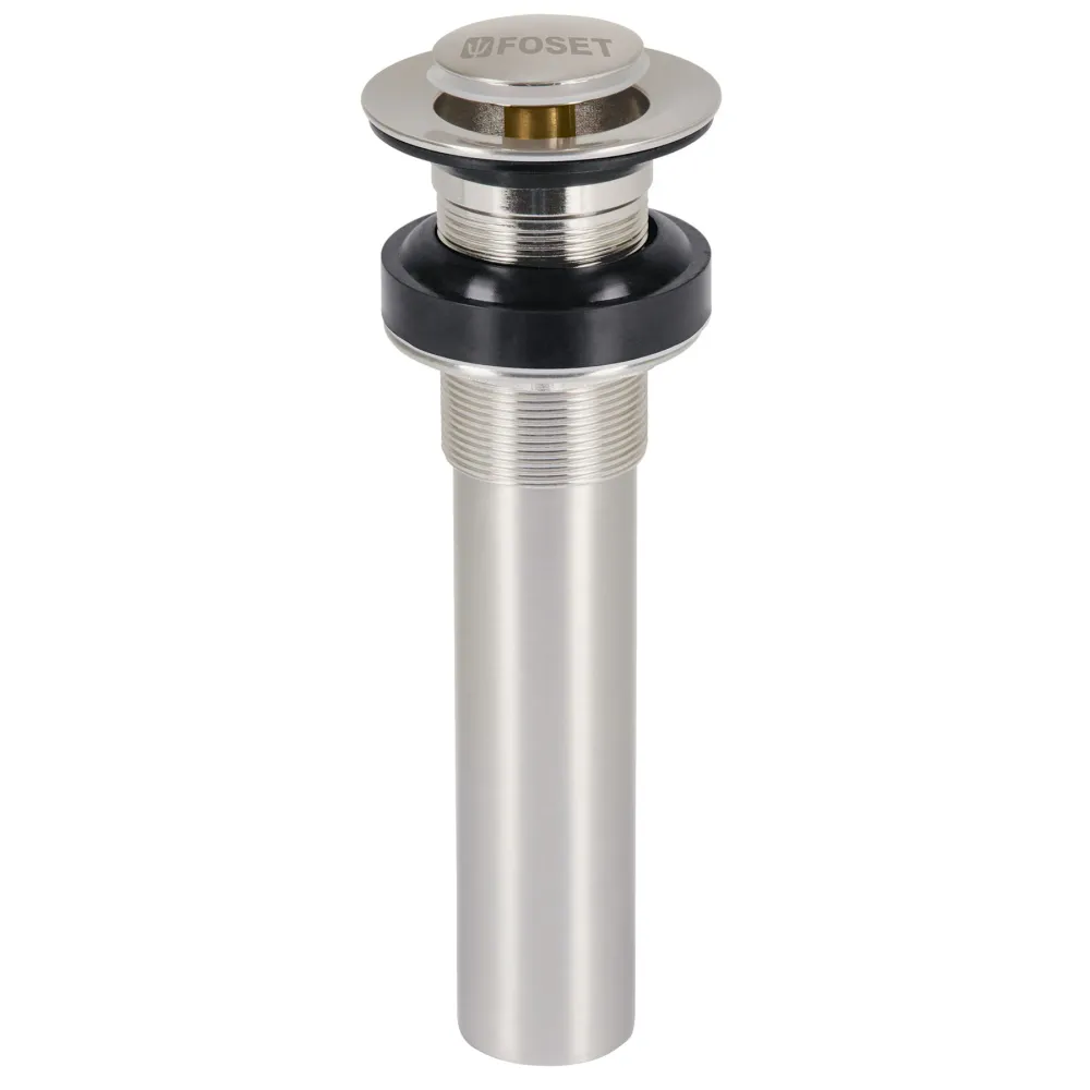 Contra p/lavabo sin rebosadero, sistema push, satín, 1-1/4' 47038 Foset