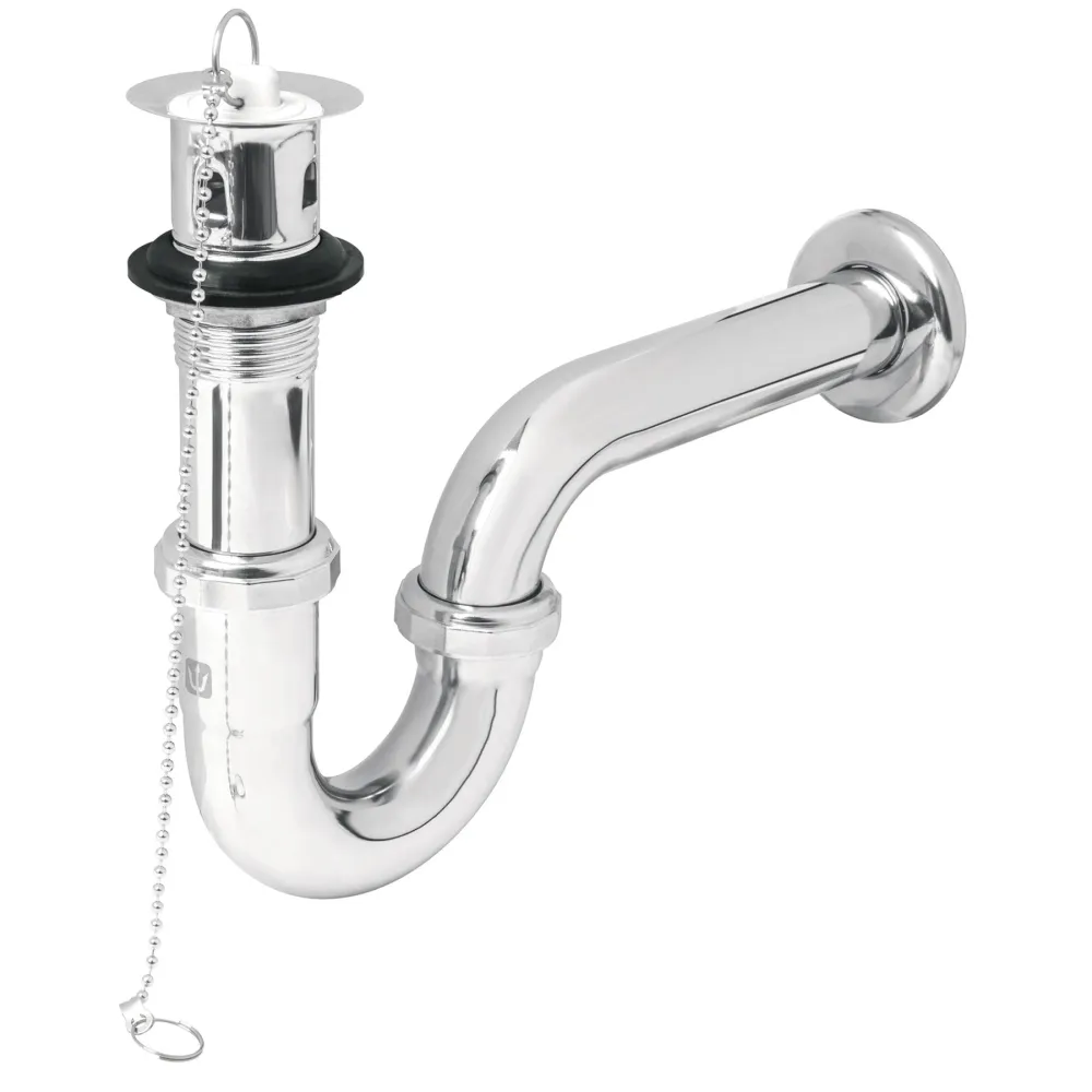 Céspol 1-1/4' c/contra, tapón y cadena, latón cromo,p/lavabo 49335 Foset