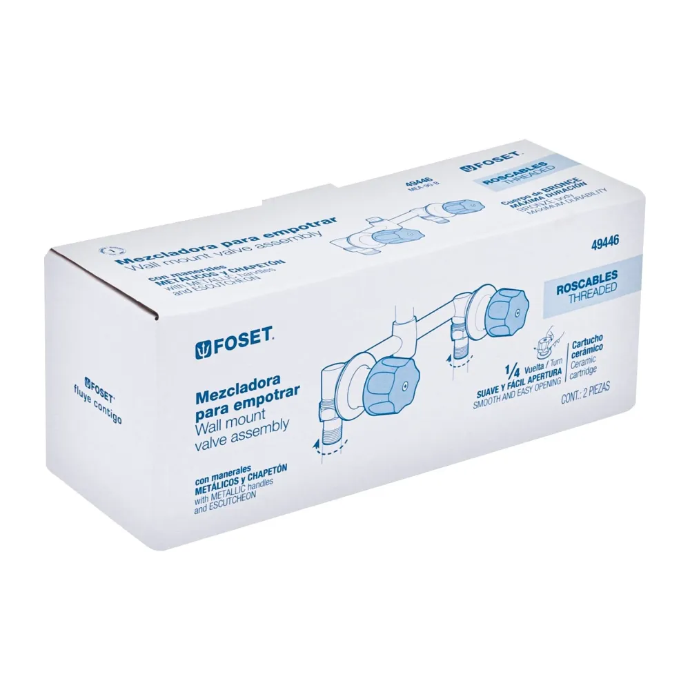 Foset MEA-90-B Ensamble para regadera para empotrar de 1/4 de vuelta, Basic