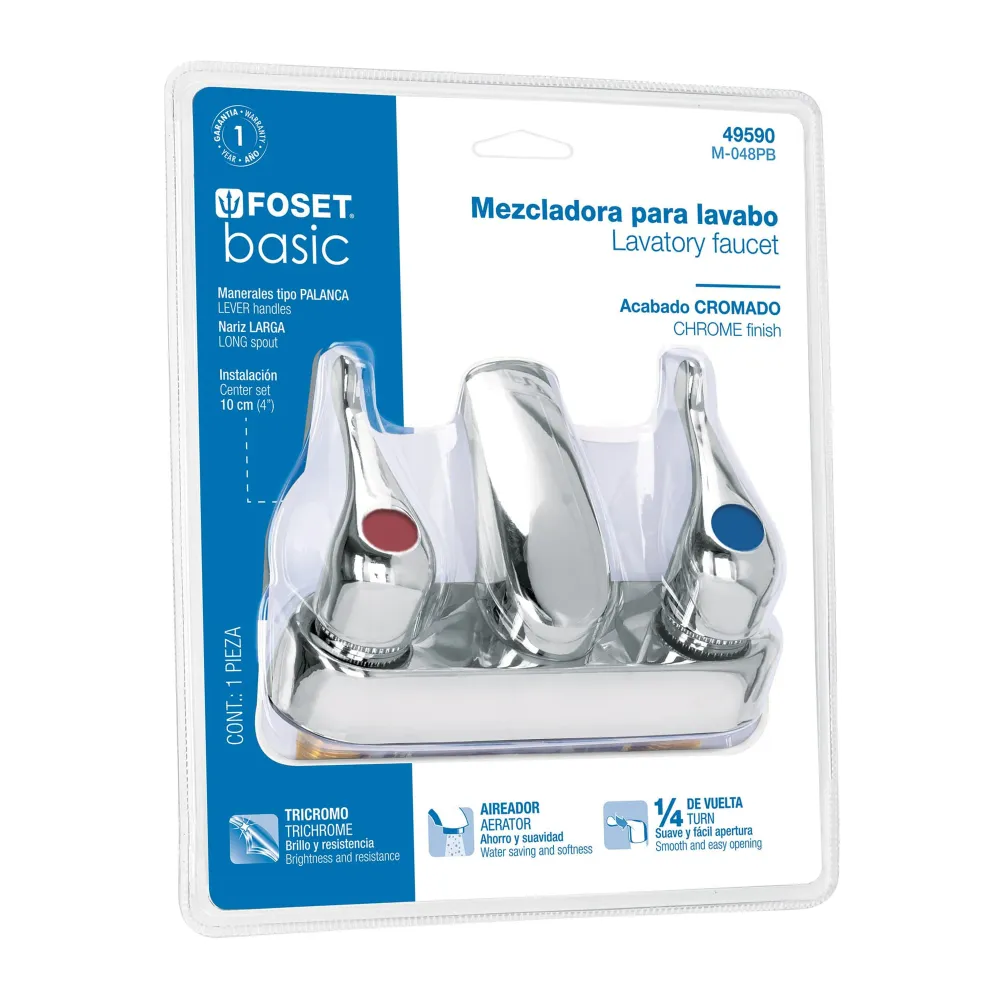 Mezcladora manerales palanca para lavabo, foset basic M-048PB