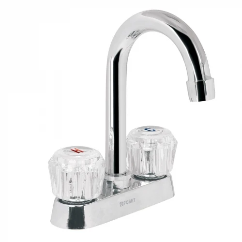 Mezcladora 4' para lavabo, cuello bar, manerales de acrílico 49277 M-060A Foset
