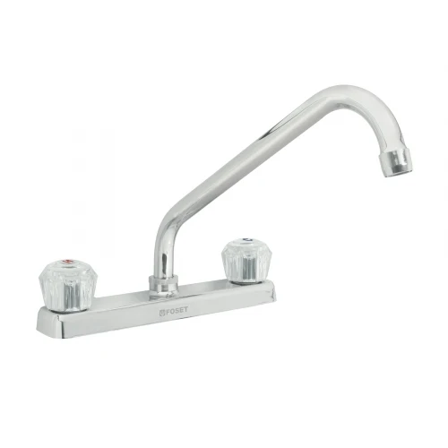 Mezcladora 8' p/fregadero, cuello largo, manerales acrílico 49240 F-318A Foset