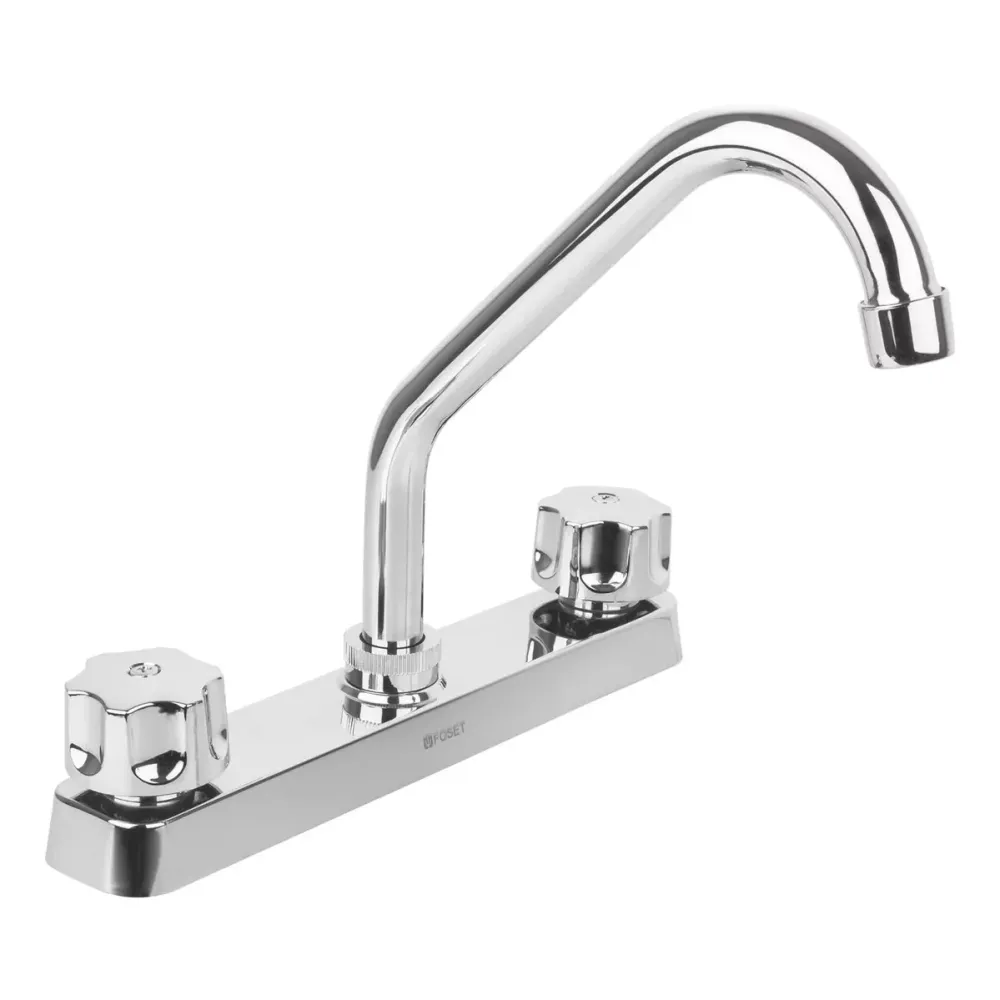 Mezcladora plástica 8" p/fregadero, cuello corto, hex basic FOSET FP-317
