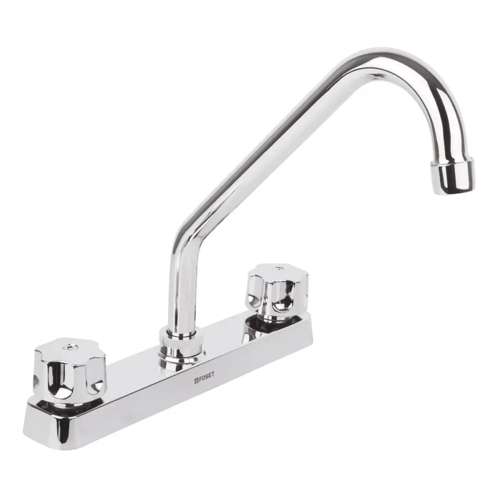 Mezcladora plástica 8" p/fregadero, cuello largo, hex basic FOSET FP-318