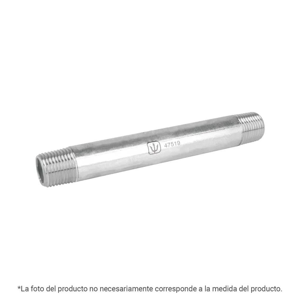 Niple de acero galvanizado 1/4" x 3", Foset
