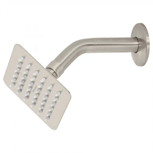 Regadera cuadrada 4', acero inox, con brazo, satín, Túbig 47740 R-413N Foset