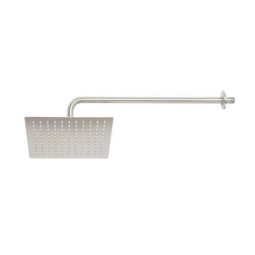 Regadera satín 10' plato cuadrado delgado con brazo, Riviera 45774 R-310N Foset