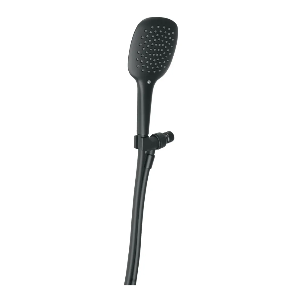 Regadera de teléfono con soporte, negro, FOSET RIVIERA