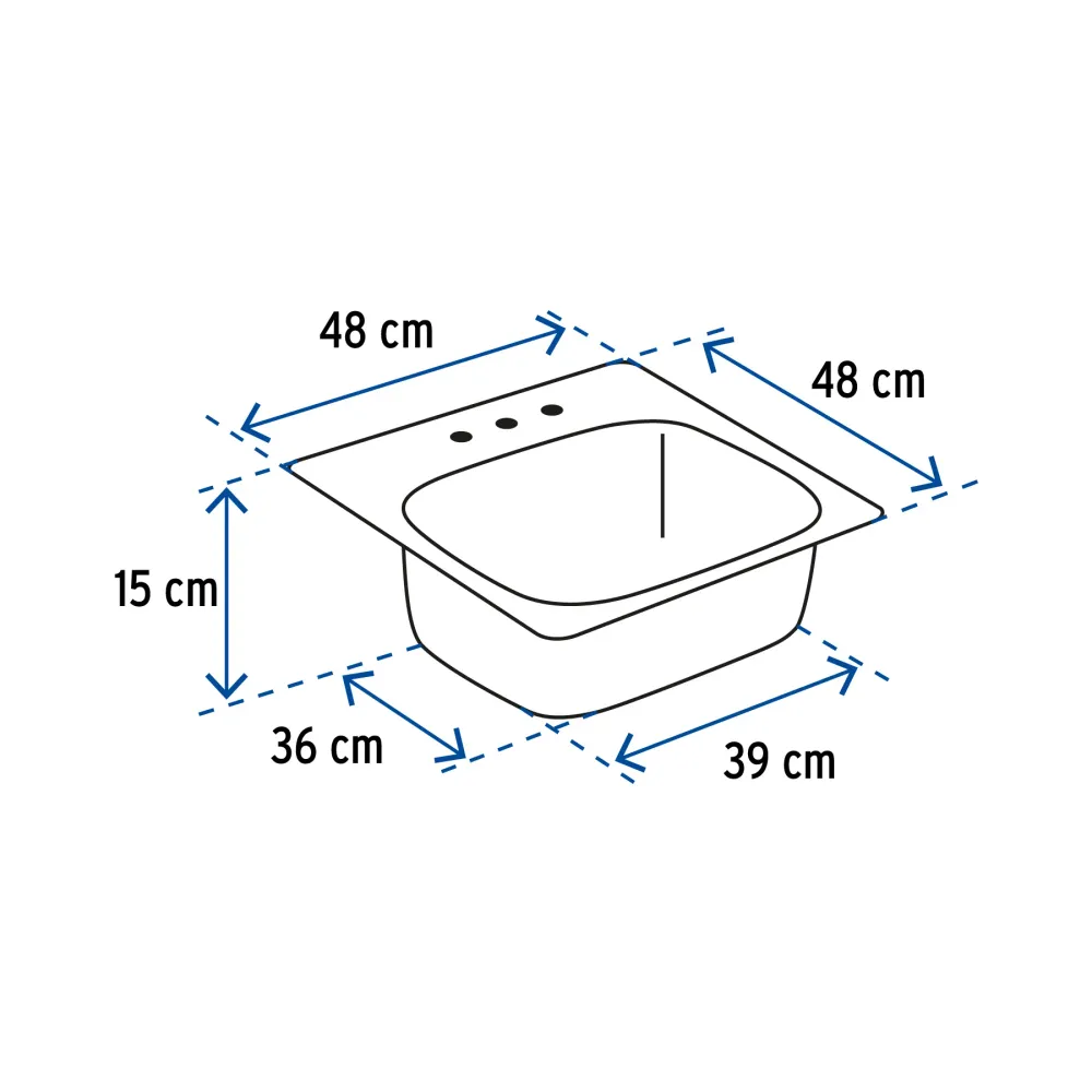 Tarja de empotrar sencilla 48x48cm, Foset Basic 49209