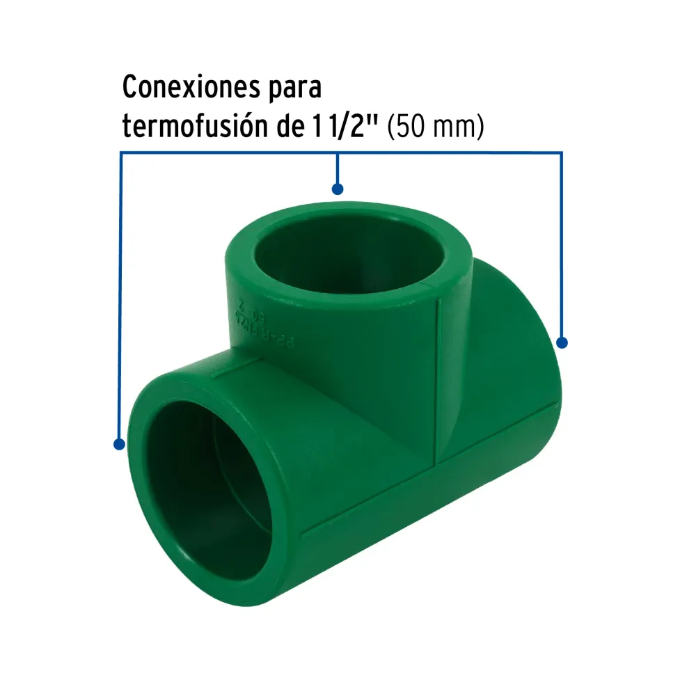 Tee sencilla de PPR 1-1/2", Foset