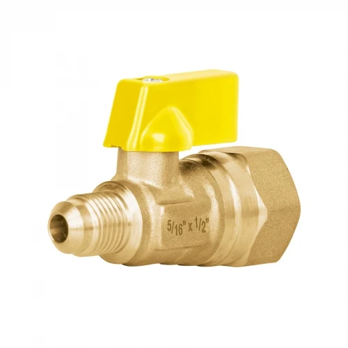 Válvula de control de latón para gas, 5/16' x 1/2', Foset 41060 VG-554-N