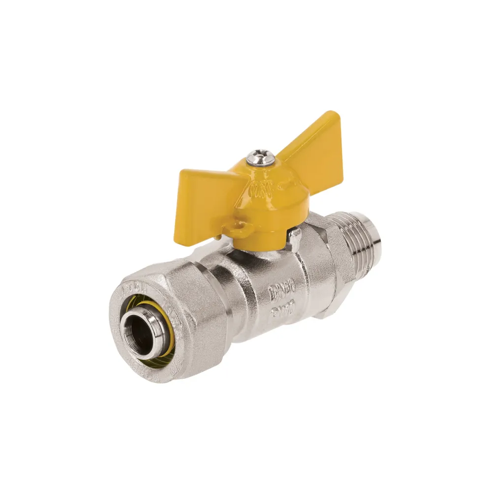 Válvula esfera para PE-AL-PE, 3/8" flare 3/8", Foset