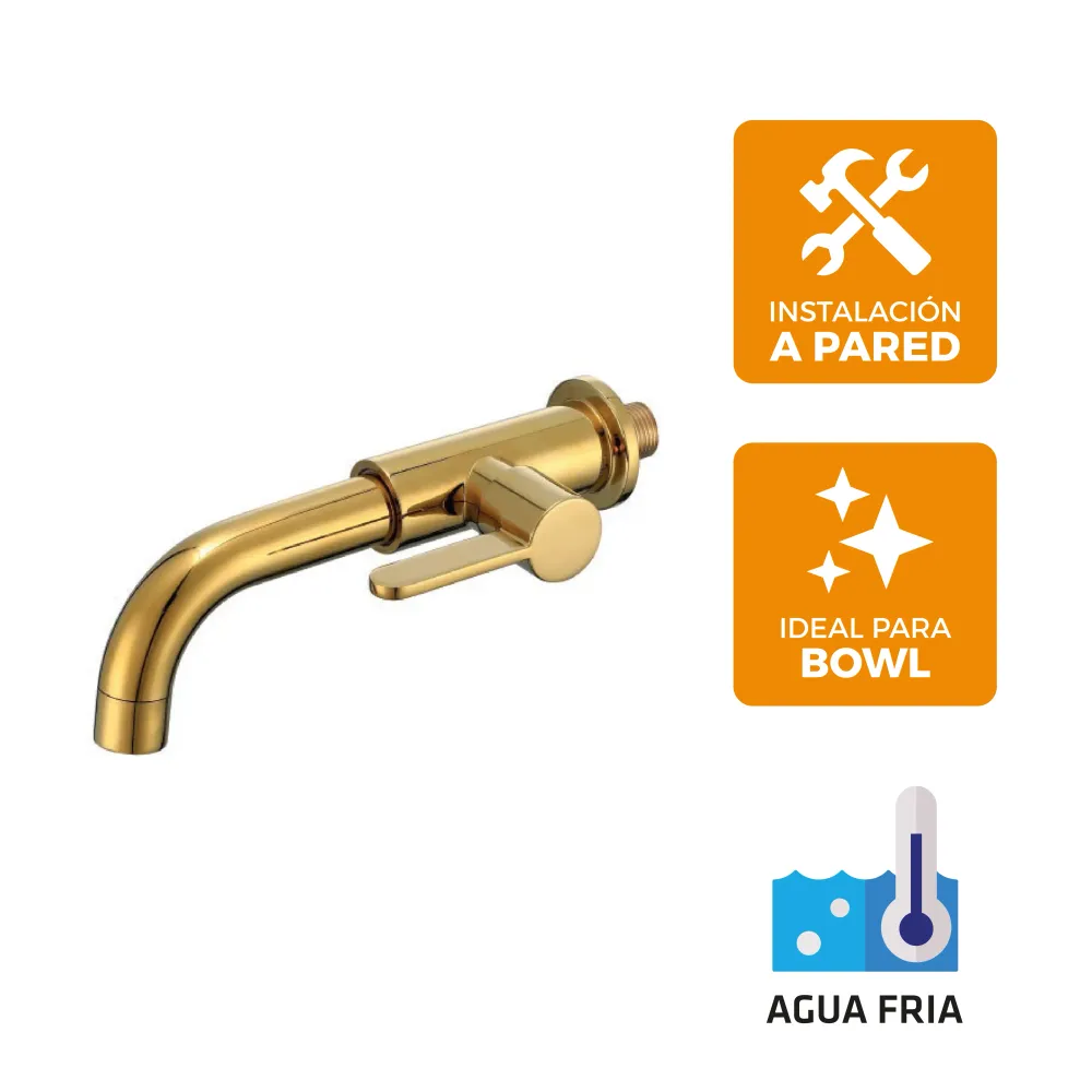 Llave P/ Bowl la Pared TRT 2P - Gold - Fratelli Fratelli Perú