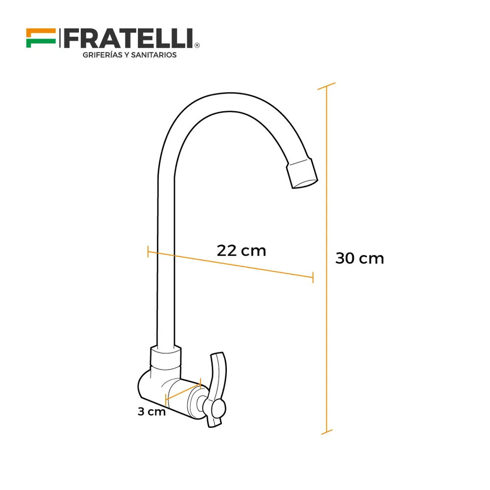 Llave P/Cocina RMA R-08 (Satinado) Fratelli Perú
