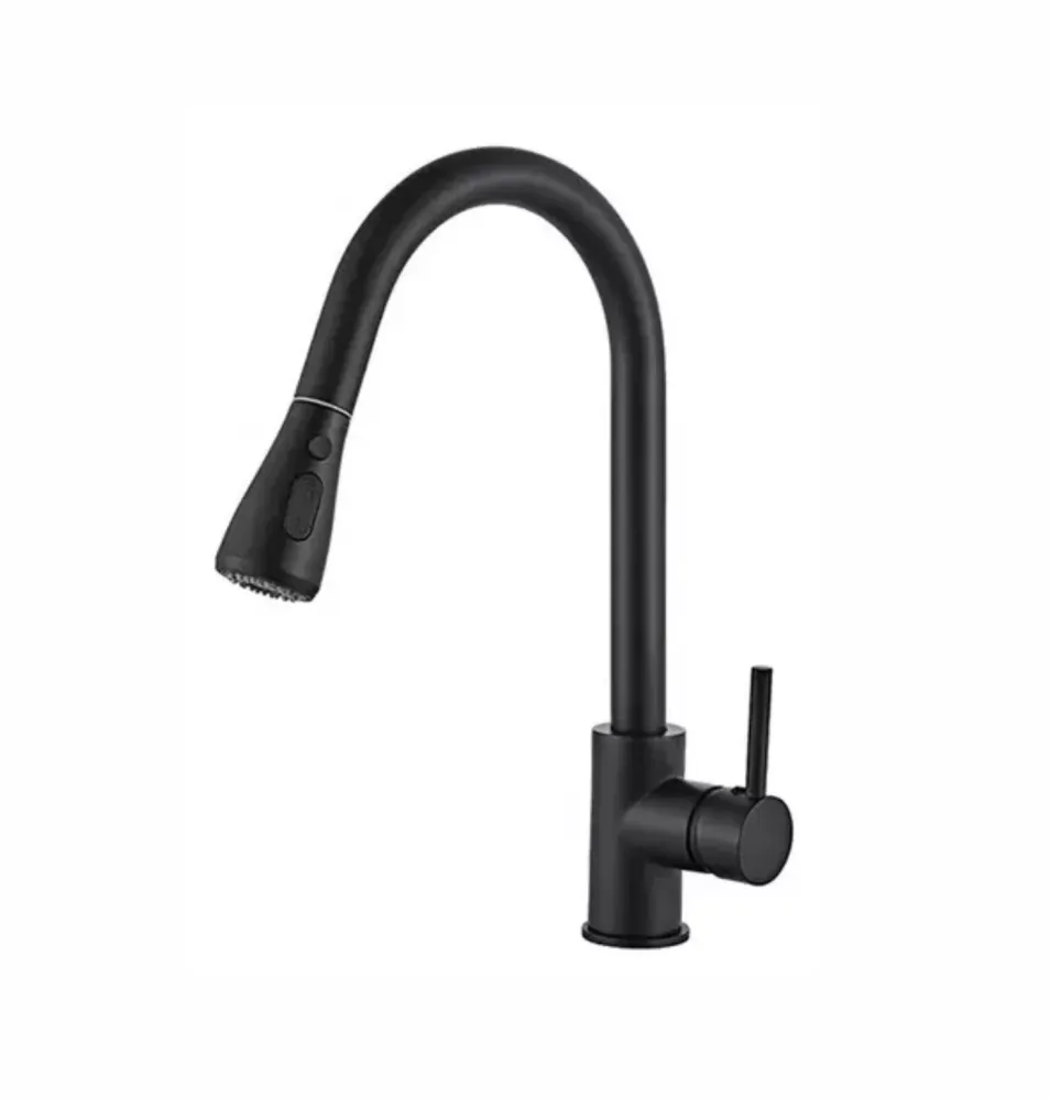 Llave Monomando Lavaplatos Profesional Extraíble Negro generico