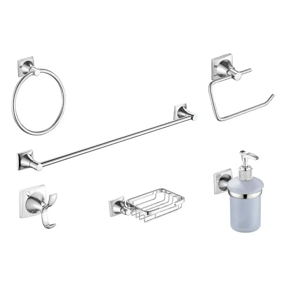 Accesorios Para Baño Cromado Capadocia X 6 Piezas Grifos Center