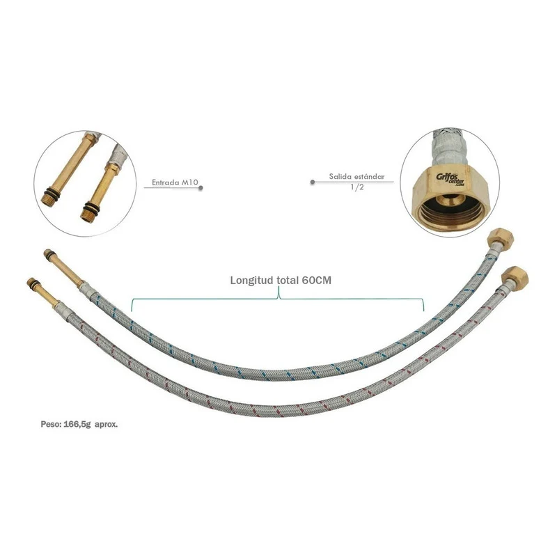 Acople Monocontrol 60cm X 2pcs Grifos Center