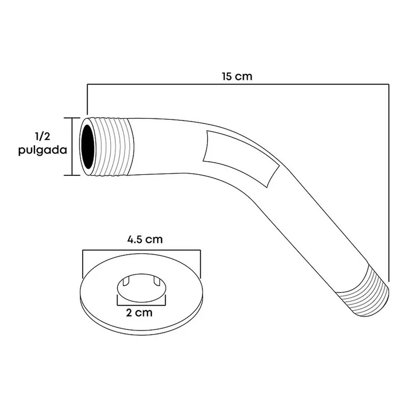 Brazo De Ducha Plástico 15cm Muro Grifos Center