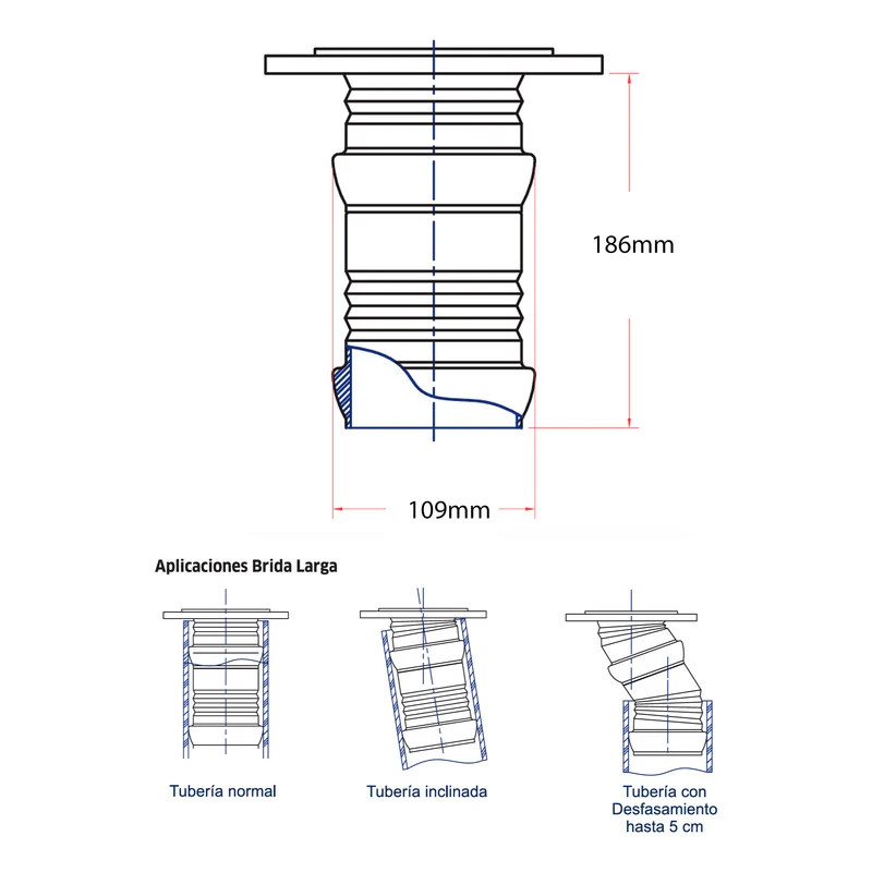 Brida Flexible Larga Para Tuberí De 4 Grifos Center