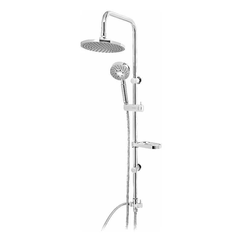Columna De Ducha + Regadera + Teleducha Cromada Grifos Center