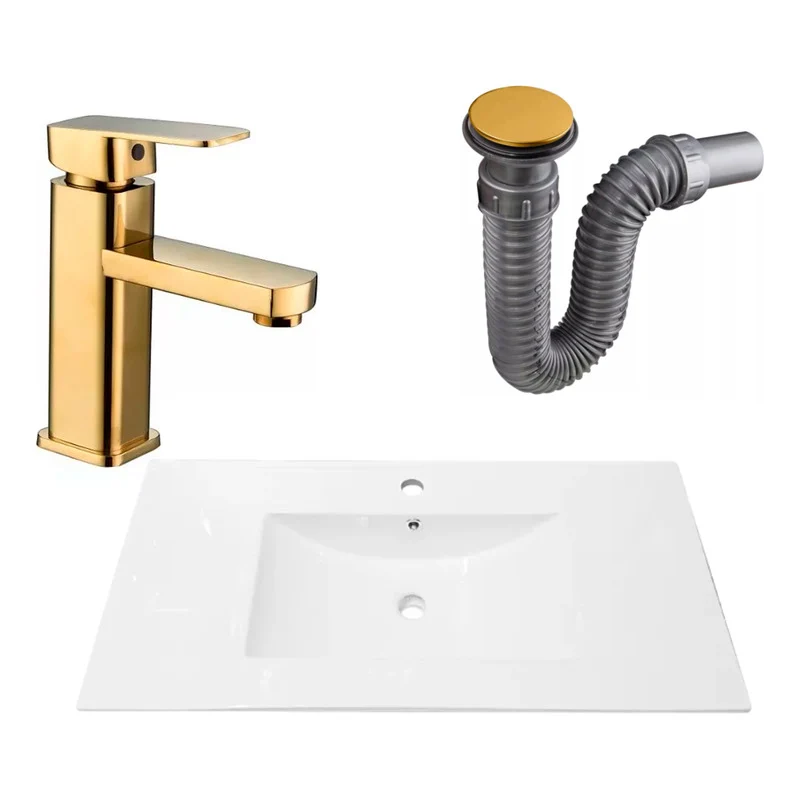 Combo Placa Lavamanos 91*46,5cm+grifo Monocontrol+push Oro2 Grifos Center