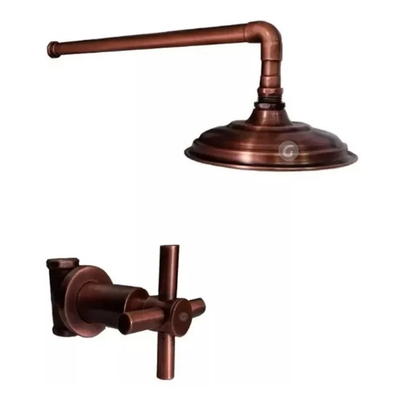 Ducha 30cm Cobre Antiguo Con Registro Ducha -vitage Grifos Center