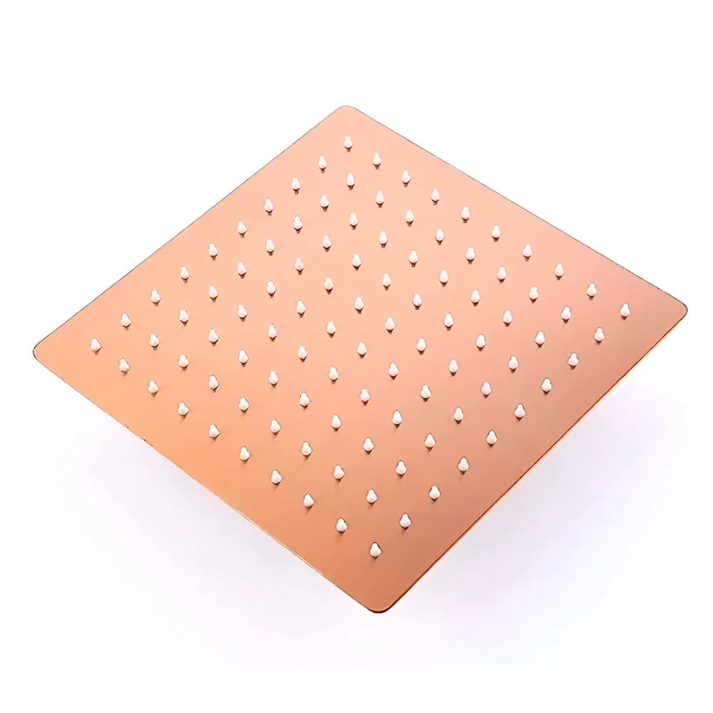 Ducha Cuadrada 20cm Oro Rosa Brillante Grifos Center