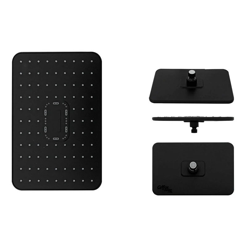 Ducha Negra Rectangular Multichorro Grifos Center