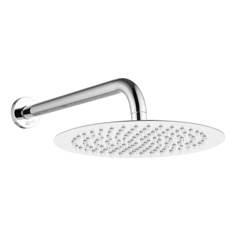 Ducha Regadera Metálica 20 Cm Redonda Lujo, Kit Con Tubo Grifos Center