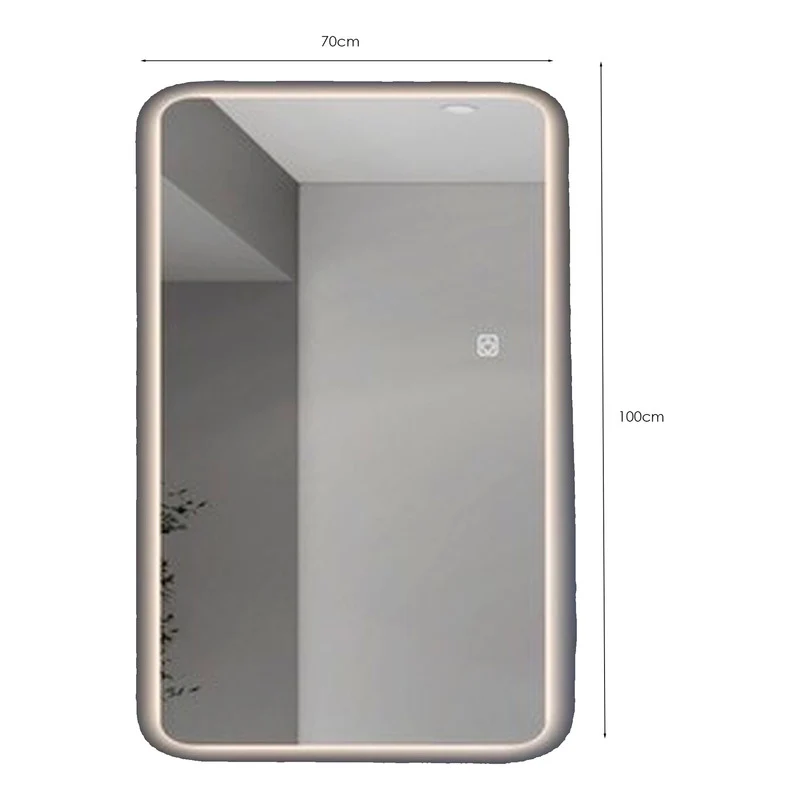 Espejo De 70x100 Cm Con 3 Luces Led Distintas Grifos Center
