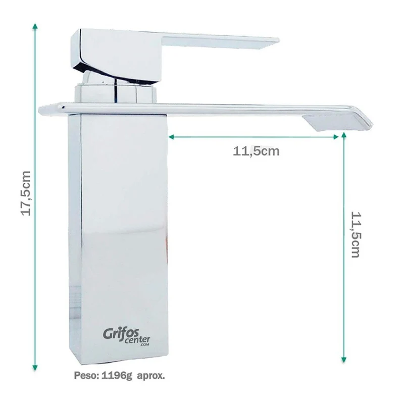 Griferí Monocontrol Baja Cuello Recto Cascada Grifos Center