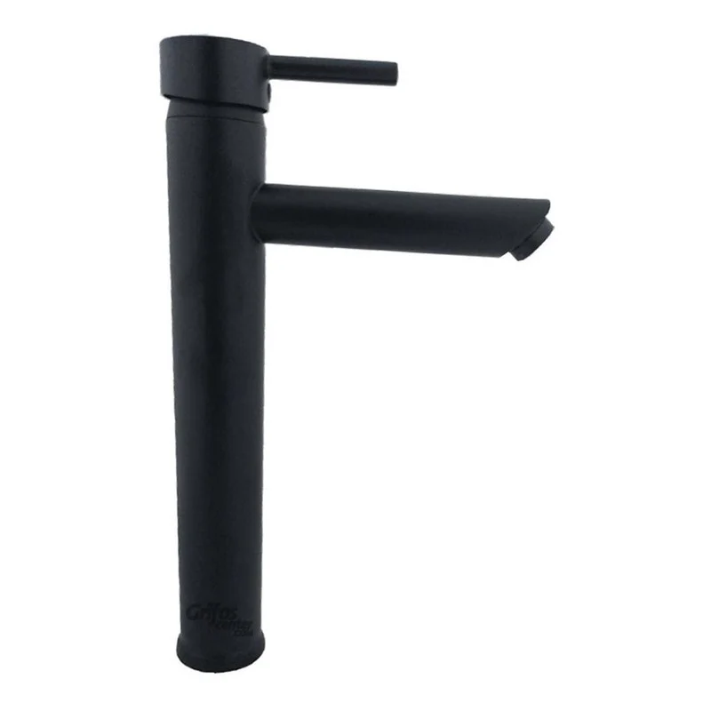 Griferí Monocontrol Lavamanos Alta Cuello Recto Corto Negro Grifos Center
