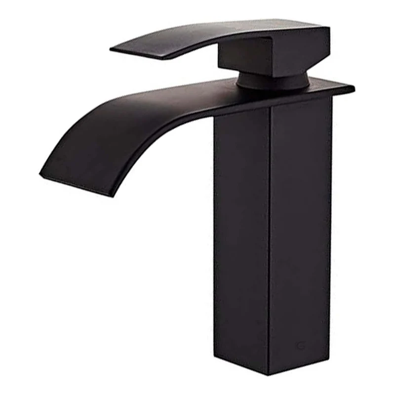Griferí Monocontrol Lavamanos Baja Tipo Cascada Negro Mate Grifos Center