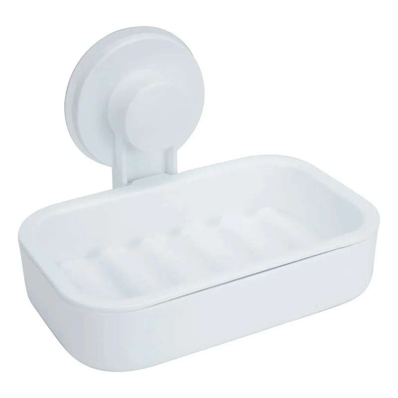 Jabonera Para Baño Con Ventosa Blanco Grifos Center