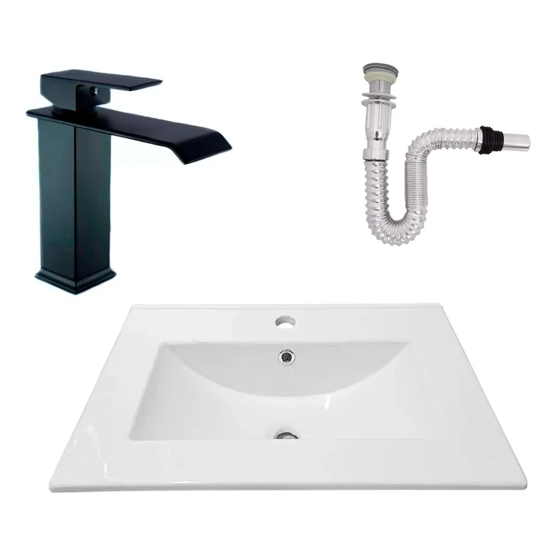 Kit Placa Lavam. 61*46.5cm+griferia Monocontrol+push Flex15 Grifos Center