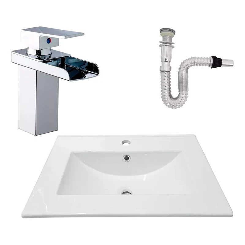 Kit Placa Lavam. 61*46.5cm+griferia Monocontrol+push Flex8 Grifos Center