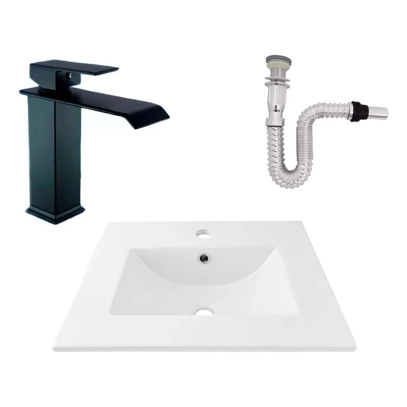 Kit Placa Lavam.51*46.5cm+griferia Monocontrol+push Flex15 Grifos Center