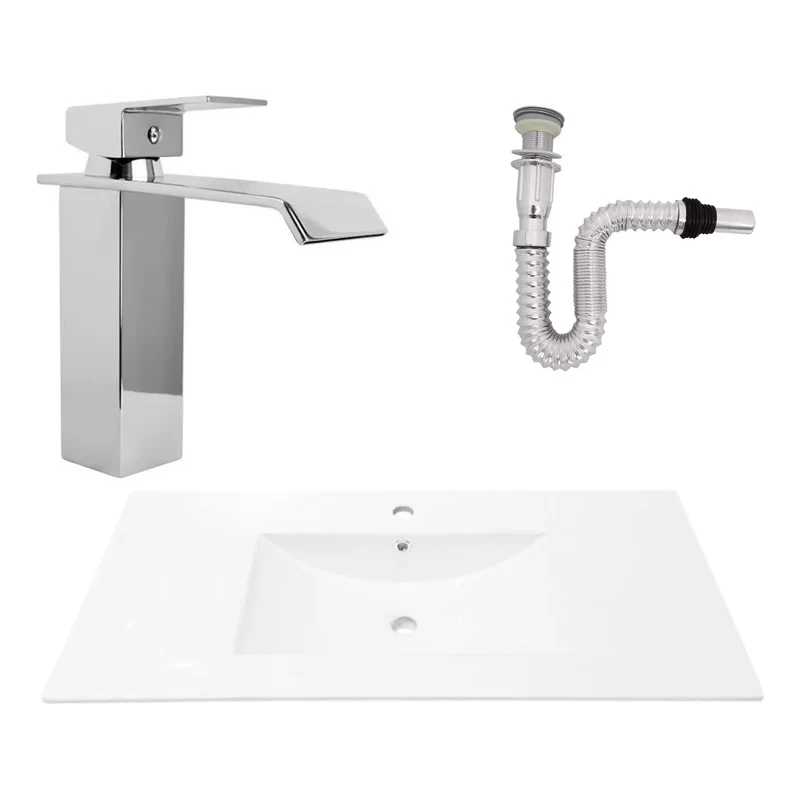 Kit Placa Lavama.101*46.5cm+griferia Monocontrol+push Flex18 Grifos Center