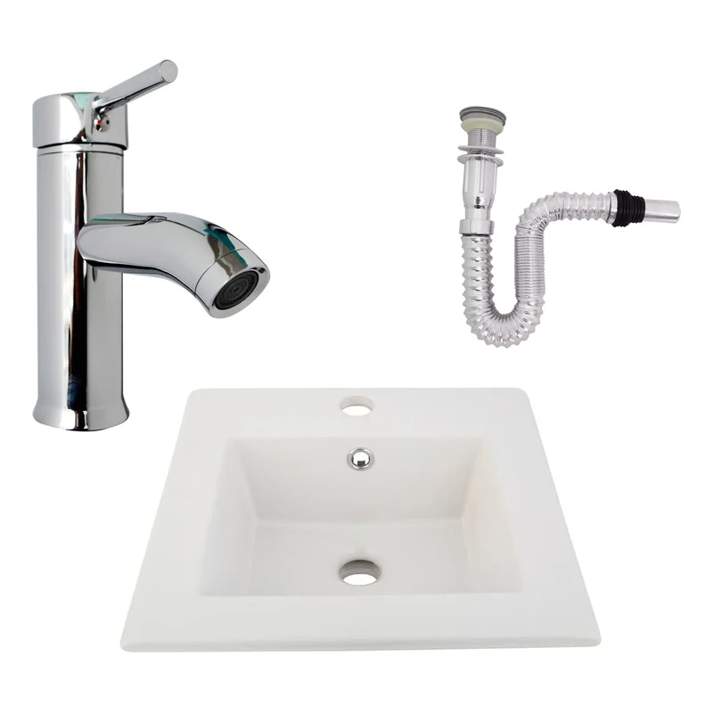 Kit Placa Lavamanos 41cm+griferia Monocontrol+push Flex24 Grifos Center