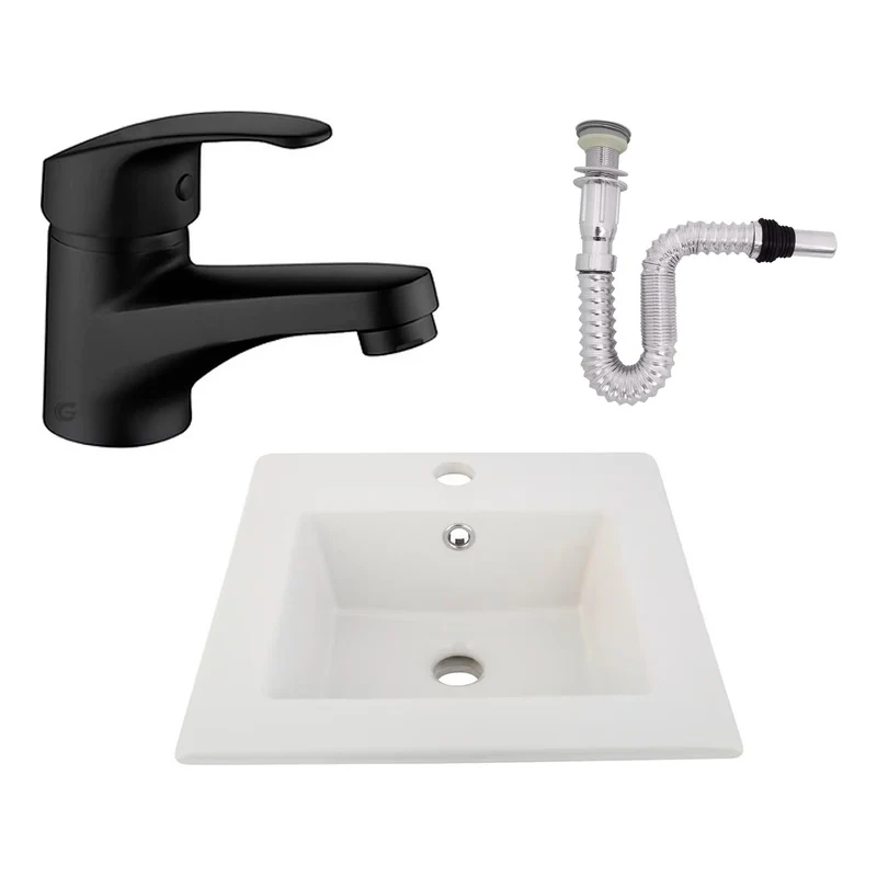 Kit Placa Lavamanos 41cm+griferia Monocontrol+push Flex29 Grifos Center