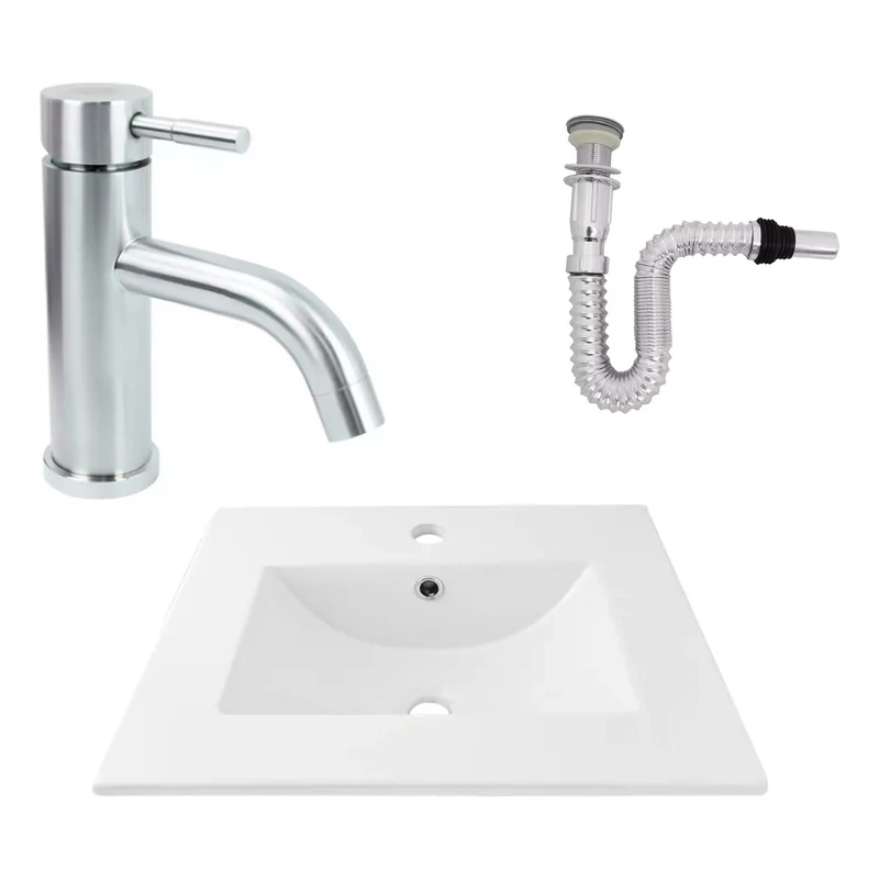 Kit Placa Lavamanos 51*40cm+griferia Monocontrol+push Flex30 Grifos Center
