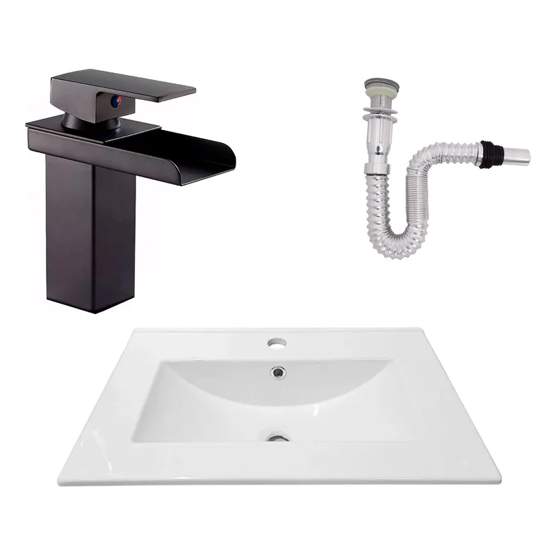 Kit Placa Lavamanos 61*40cm+griferia Monocontrol+push Flex9 Grifos Center