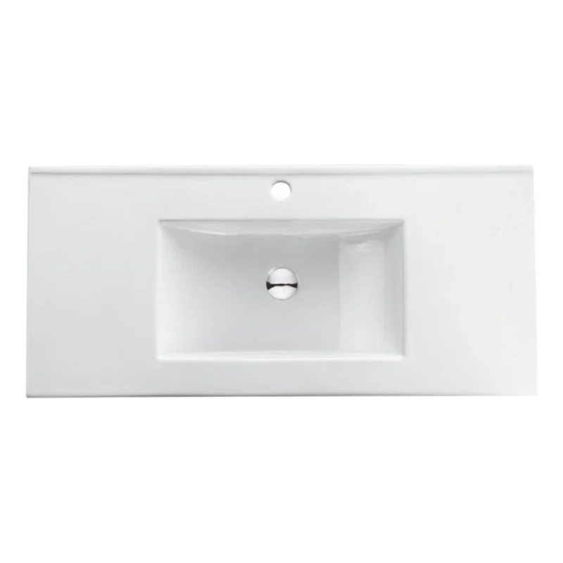 Lavamanos Rectangular Integrado Porcelana Blanco 1210*47cm Grifos Center