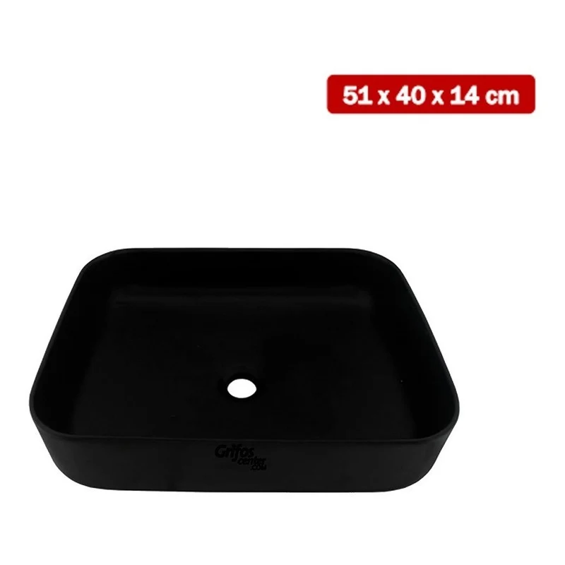Lavamanos Rectangular Negro Rectangular Grifos Center