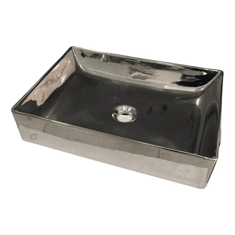 Lavamanos Rectangular Plateado Luxury Grifos Center