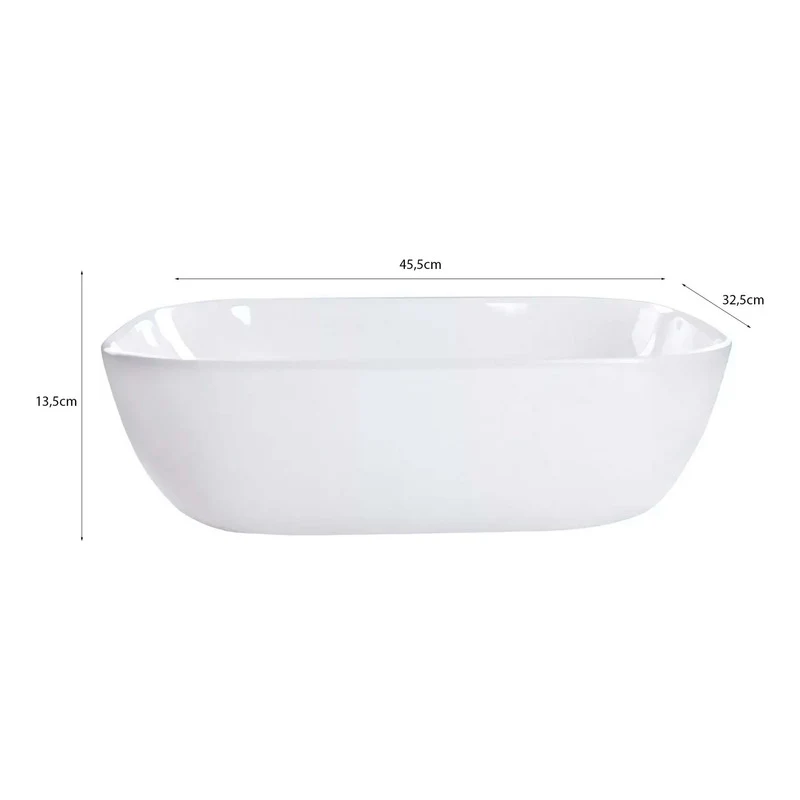 Lavamanos Rectangular Porcelana Blanco 455x325x135 Grifos Center