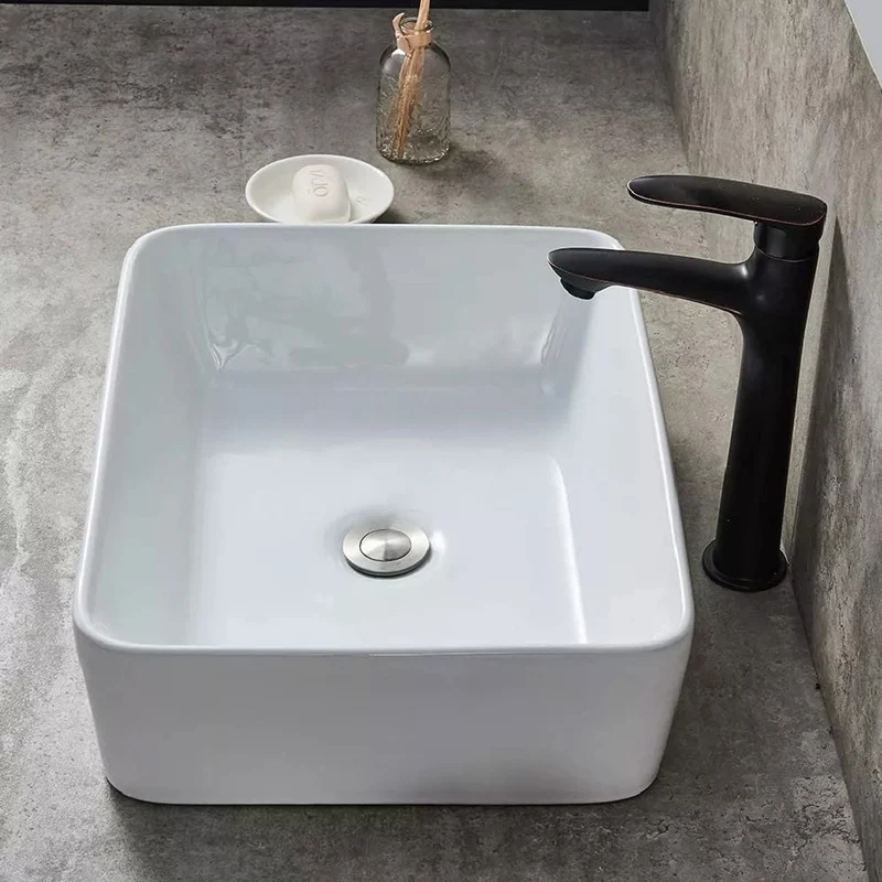 Lavamanos Rectangular De Sobreponer Blanco 48*37cm Grifos Center