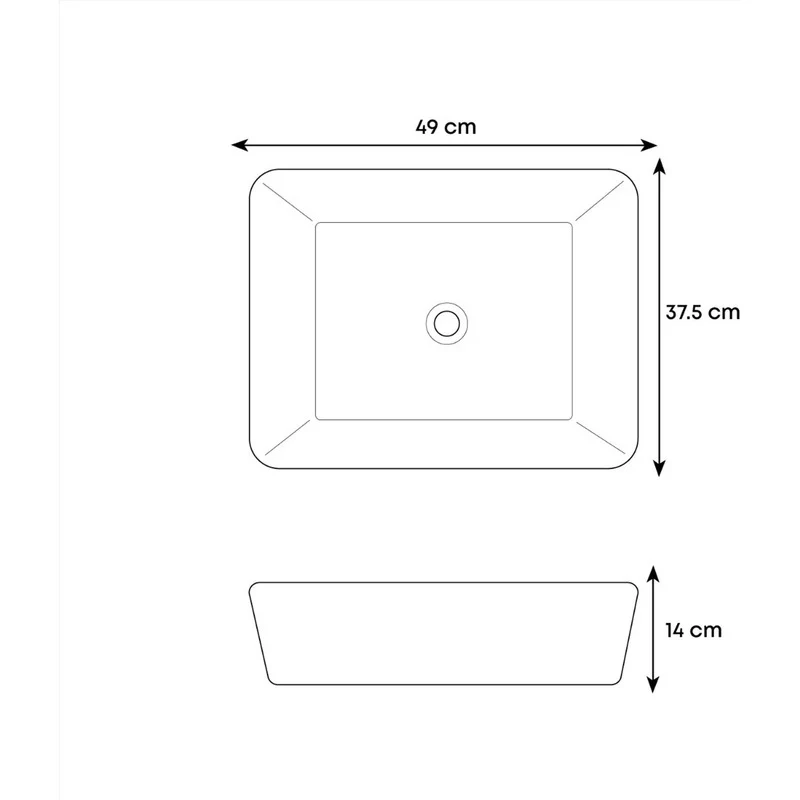 Lavamanos Rectangular De Sobreponer Blanco 48*37cm Grifos Center