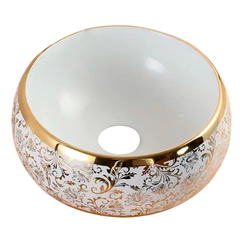 Lavamanos De Sobreponer Blanco/dorado Donna 31*31*14.5cm Grifos Center