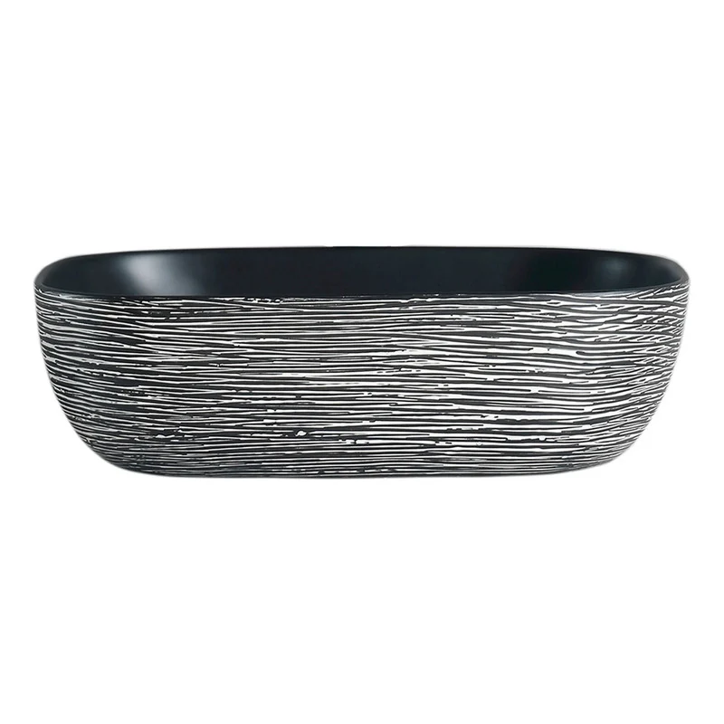 Lavamanos De Sobreponer Rectangular Negro 45x40x14.5cm Grifos Center